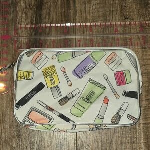 Clinique Illustrated Cosmetic Bag with Pastel Accents